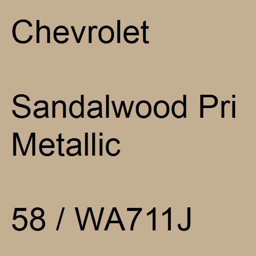 Chevrolet, Sandalwood Pri Metallic, 58 / WA711J.